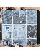 Wandbild Garderobe -Letters- 30x30cm grau