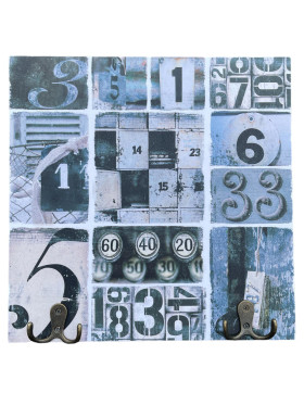 Wandbild Haken -Numbers- 30x30cm grau