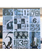 Wandbild Garderobe -Numbers- 30x30cm grau