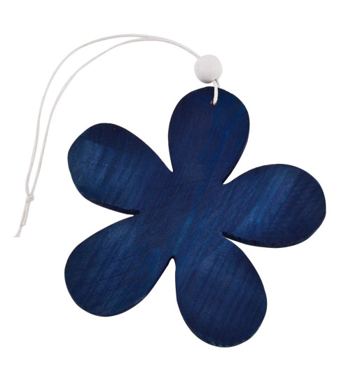 Blume Deko-H&auml;nger 6er-Set Holz 12cm blau