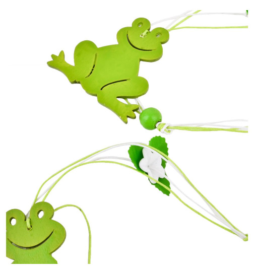 Girlande Funny Frogs Deko Holz 110cm grün