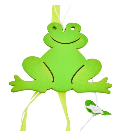 Girlande Funny Frogs 2er-Set Deko Holz 60cm grün