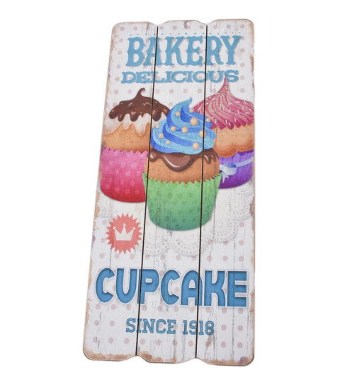 Holzschild -Cupcake Bakery- 34x15cm bunt