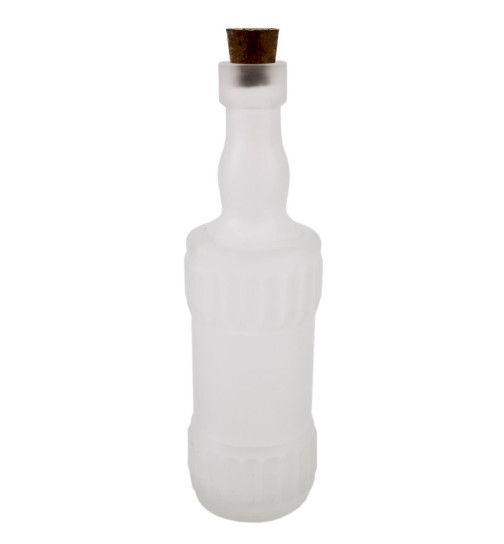 Vase -Bottle Round- Glas 18x5cm weiss