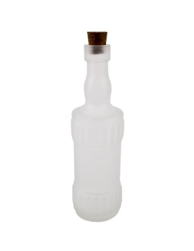 Flasche Deko Nostalgic Glas rund 18x5x5cm weiss