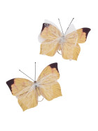 Schmetterlinge 2er-Set Deko 6x4cm gelb