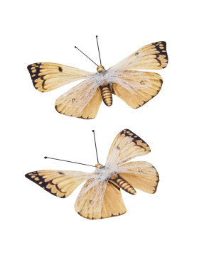 Schmetterlinge 2er-Set Deko 8x5cm gelb