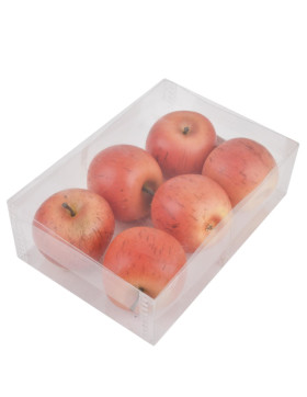 Apfel Deko 6er-Box Kunststoff 6cm orange