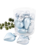 Baumkugel -Herzen- 10er-Set Glas 5cm blau
