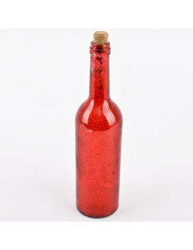 Lichtflasche 15 LED Bottle Design Glas 30x7x7cm rot