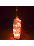 Lichtflasche 15 LED Bottle Design Glas 30x7x7cm rot