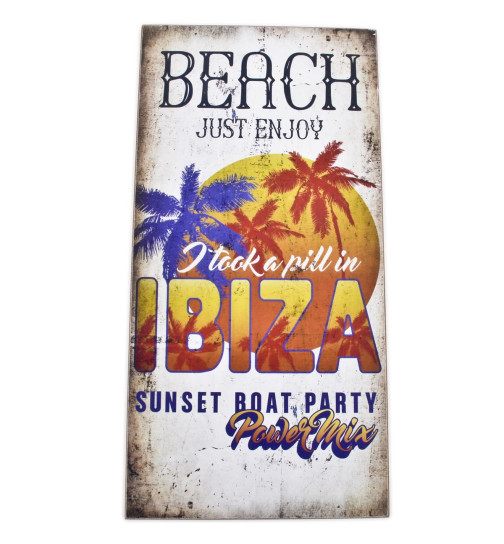 Holzschild -Ibiza Beach- 40x20cm bunt