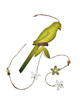 Papagei Vogel Deko-Anhänger Holz 23x8cm grün