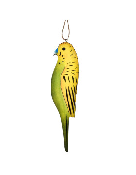 Papagei Deko-Anh&auml;nger Holz 20cm gelb-gr&uuml;n