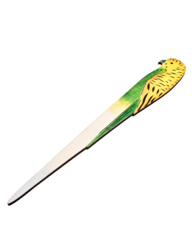 Papagei Vogel Deko-Stecker Holz 28cm gelb-grün