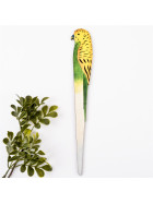 Papagei Vogel Deko-Stecker Holz 28cm gelb-gr&uuml;n
