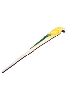 Papagei Vogel Deko-Stecker Holz 36cm gelb-gr&uuml;n