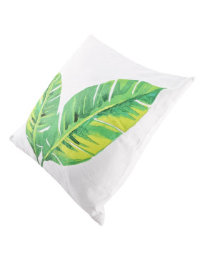 Kissen -Plant- Polyester 40x40cm weiss-grün