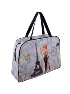 Handtasche -Paris Vintage- Kunstleder 36x48cm bunt