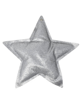 Sterne 4er-Set Glitter-Metallic Deko 24x24cm silber