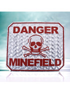 Blechschild -Danger Minefield- 30x35cm silber