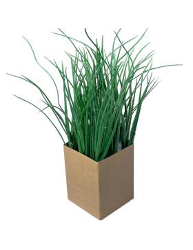 Kunstpflanze -Gras Papiertopf- 28cm grün