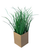 Kunstpflanze -Gras Papiertopf- 28cm gr&uuml;n