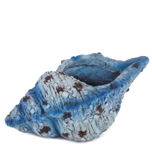 Muschel Deko-Objekt Clayfibre 19x45x26cm blau