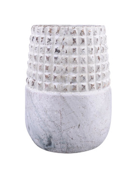 Vase -Myst Design- Steinguss 26x19cm grau