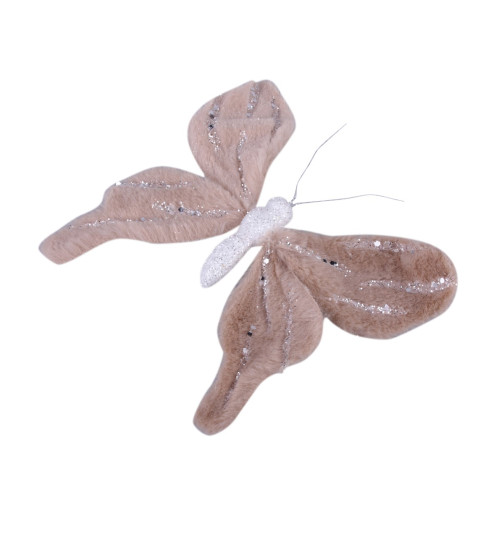 Schmetterling Deko-Clip Stoff 20x20cm braun-creme, 3,99 €