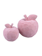 Apfel Velvet Deko-Objekt Resin 12x11cm rosa