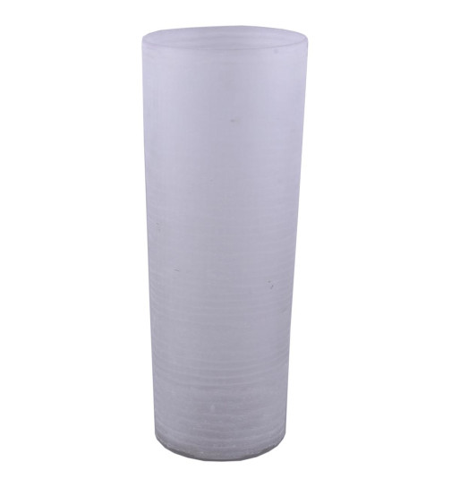 Vase -Stone Cut- Glas 21x8x8cm weiss