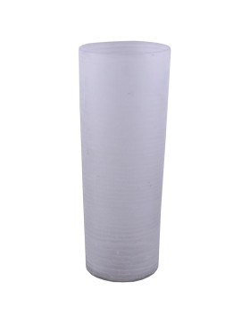Vase -Stone Cut- Glas 21x8cm weiss
