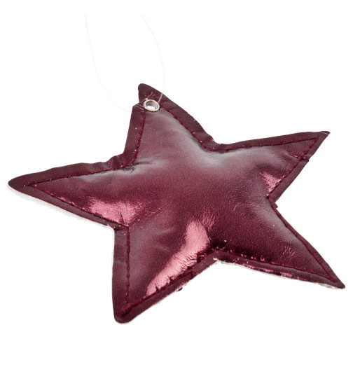 Sterne 6er-Set Metallic Deko 10cm burgundy