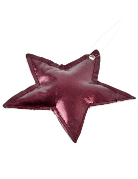 Sterne 6er-Set Metallic Deko 10cm burgundy