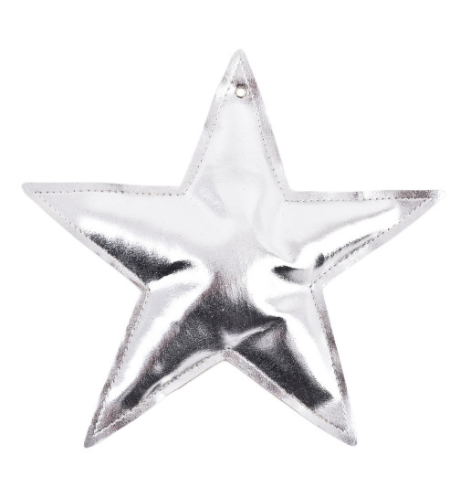 Sterne 6er-Set Metallic Deko 18cm silber