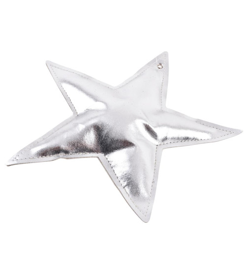 Sterne 6er-Set Metallic Deko 18cm silber