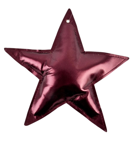 Sterne 6er-Set Metallic Deko 18cm burgundy