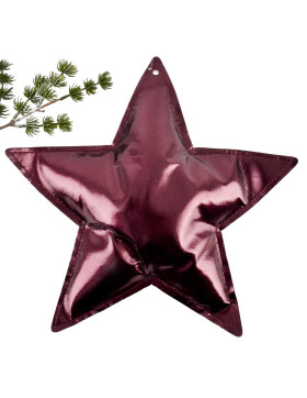 Sterne 6er-Set Metallic Deko 24cm burgundy