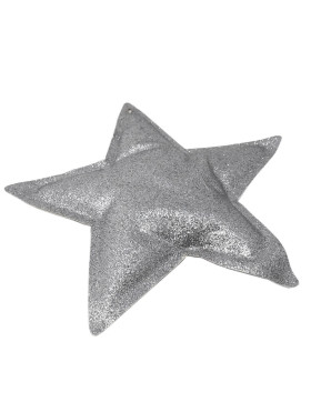 Sterne 8er-Set Glitter-Metallic Deko 18x18cm silber