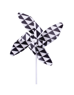 Windmühle -Cosy- Deko-Stecker Metall 56x16x7cm schwarz-weiss