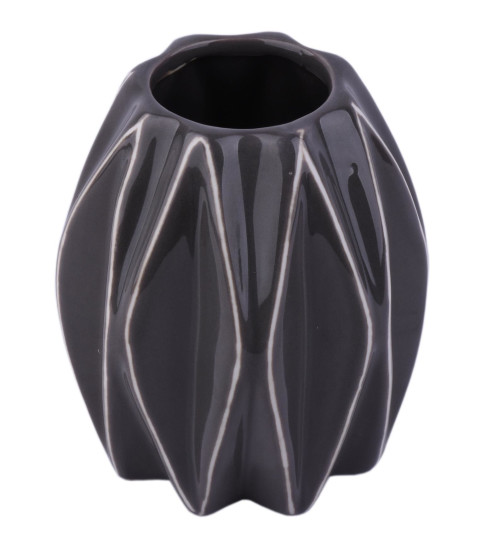 Vase -Donna- Porzellan 11x9x9cm grau