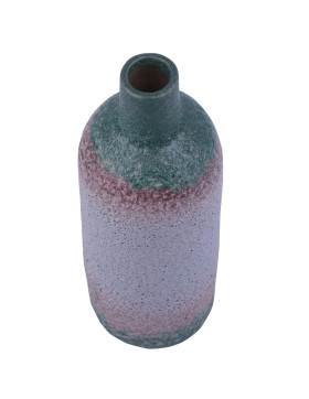Vase -Tristan- Porzellan 23x7cm grau-gr&uuml;n