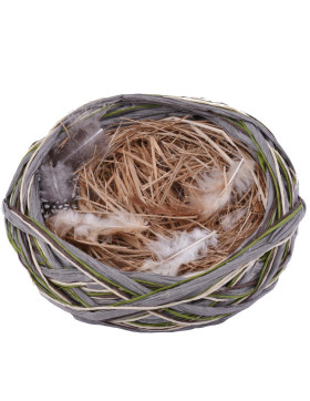 Nest Paperstraw Naturmaterial 16cm grau-natur