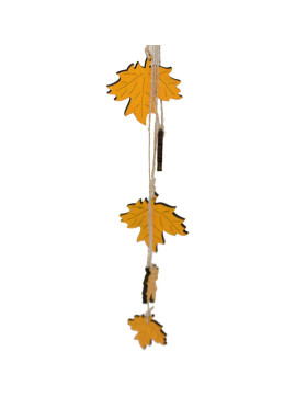 Bündel -Blätter- Deko Holz 32x5x1cm gelb