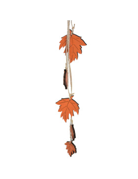 Bündel -Blätter- Deko Holz 32x5x1cm orange
