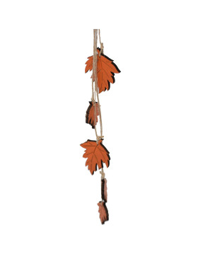 Bündel -Blätter- Deko Holz 32x5x1cm orange