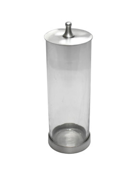 Vorratsglas -Luxury- Glas-Metall 31x10cm silber