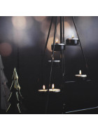 Teelichthalter -Xmas Tree- Metall 38x15cm schwarz