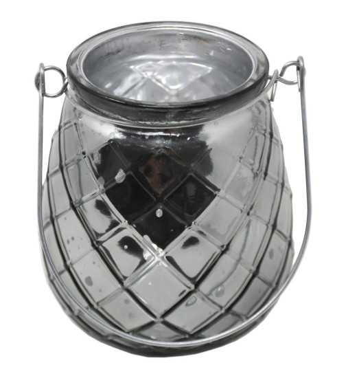 Teelichthalter -Xelo- Glas 11x9cm grau